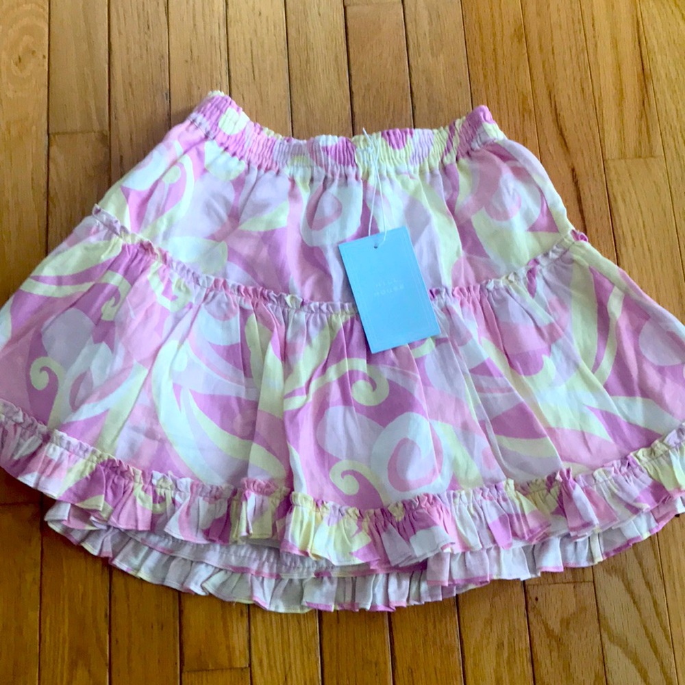 Hill House Pastel Linen Tiered Skirt